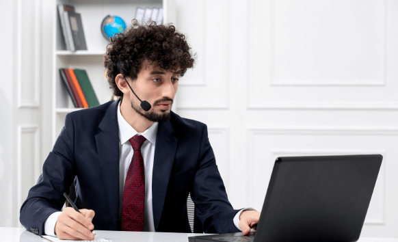 Legal professional receives fast and accurate transcription services in Corvallis, Oregon for legal proceedings.